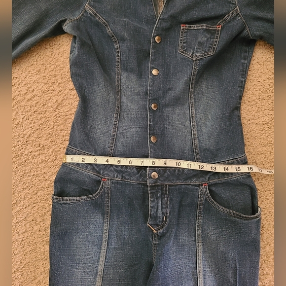 GUESS Jumpsuit Darkwash Blue size Large - Picture 4 of 4